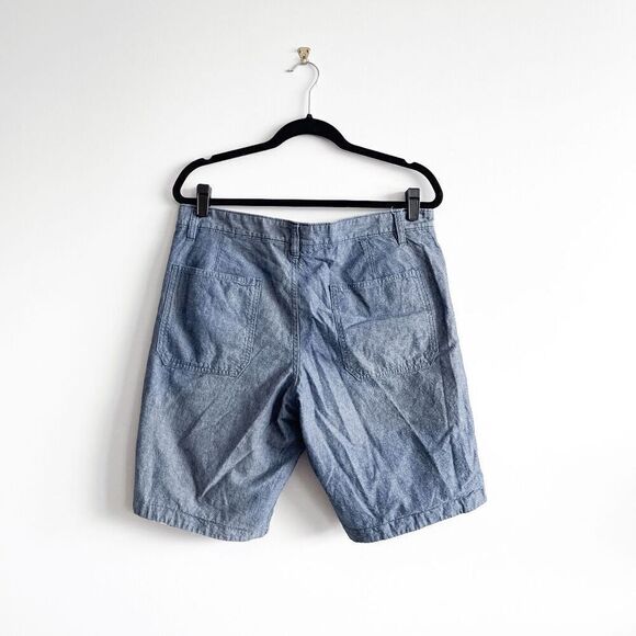 Gap Mens Reversible Bermuda Chino Floral Leaf Print Short Blue Green Size 34 - Picture 4 of 11